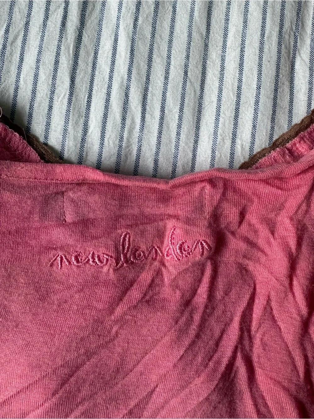 Pink and Brown Lace Trim Cami Tank - Picture 3 of 6